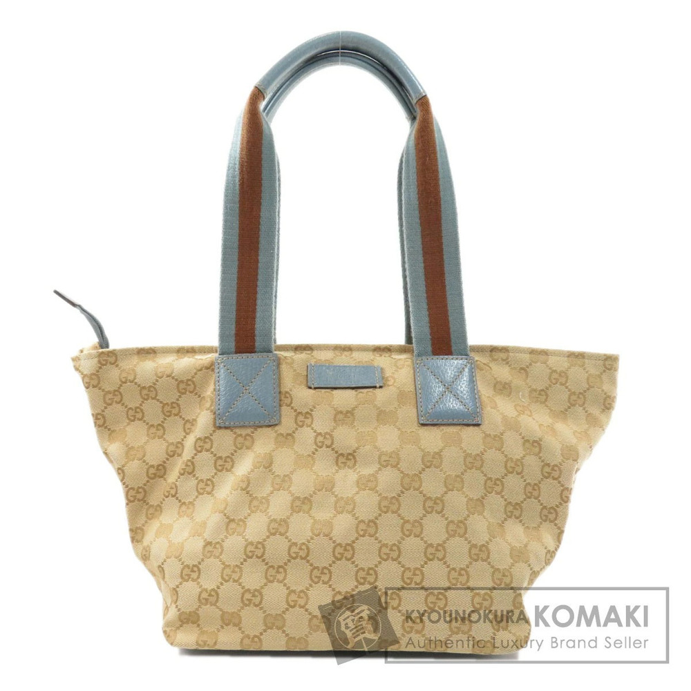Gucci GG Canvas Sherry Line tote bag blue leather